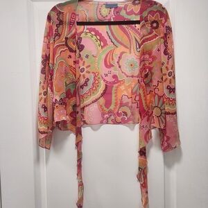 ✨ Provence d'Amour 100% Silk Paisley Tie-Front